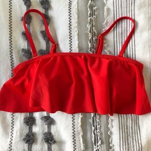 Bandeau ruffle bathing suit top